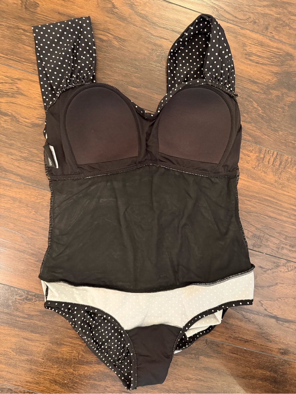 Shore Shapes Black Polka Dot Sweetheart Swimdress - Picture 8 of 10